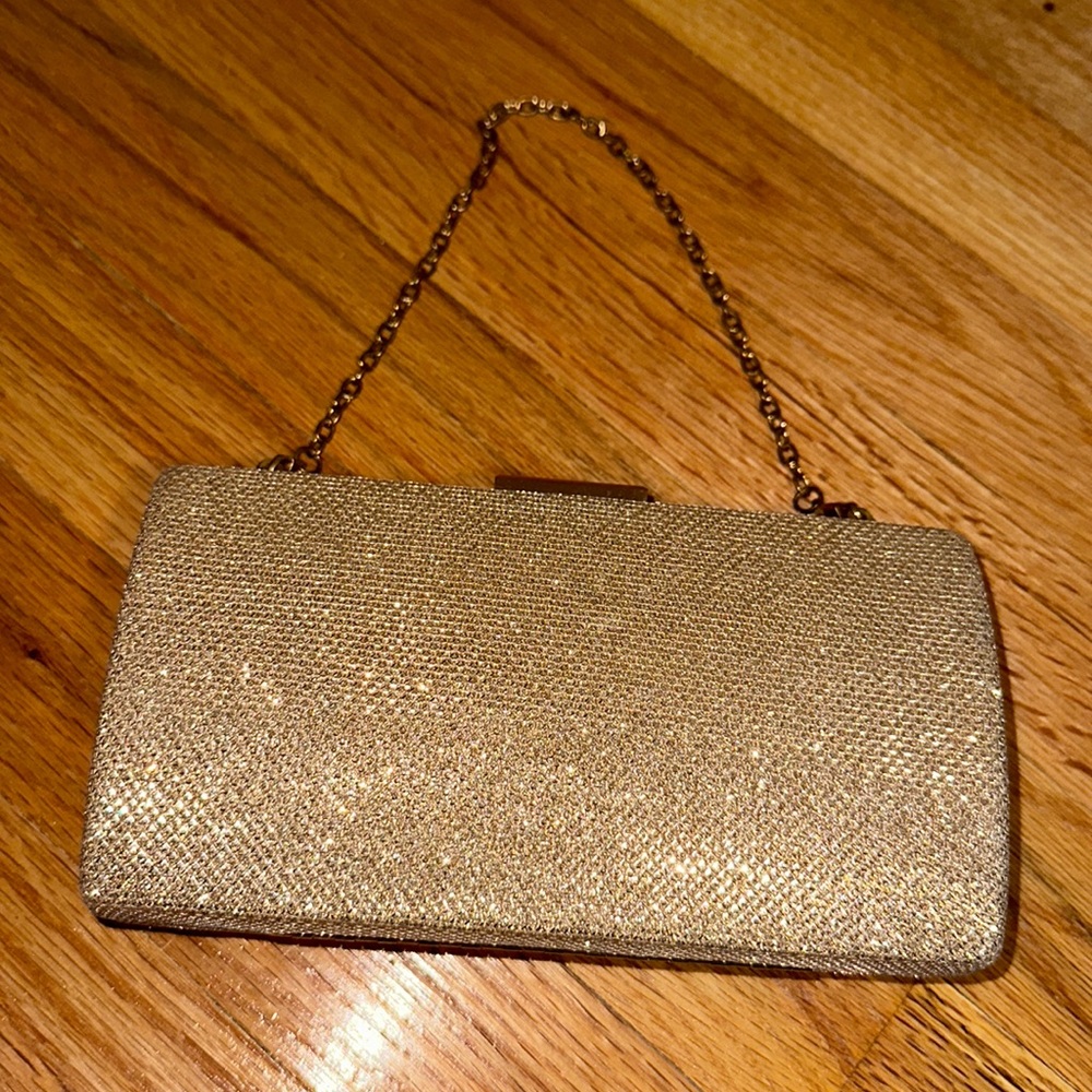 Golden shimmery party clutch